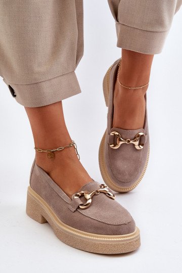 Zazoo 3429 Zamšādas mokasīni  ar ornamentiem Cepurepuccino