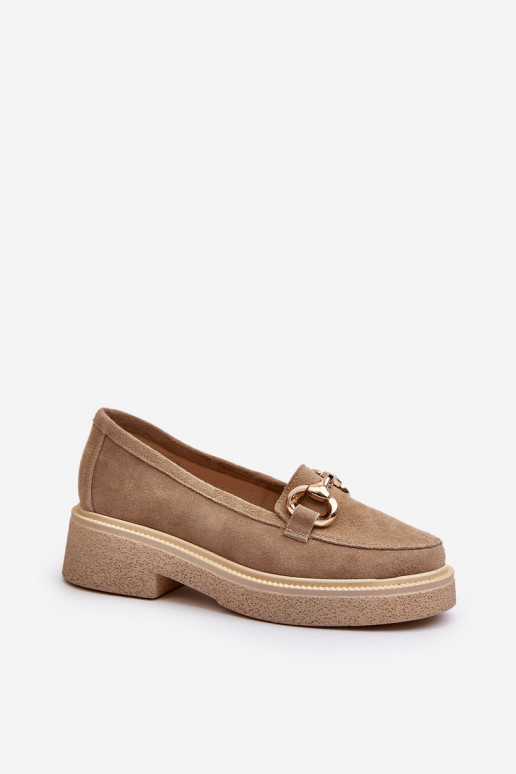 Zazoo 3429 Zamšādas mokasīni  ar ornamentiem smilšu krāsas Zazoo 3429 Zamšādas mokasīni  ar ornamentiem smilšu krāsas