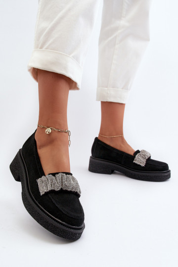 Zazoo 3419 sieviešu mokasīni zamšādas  Melns