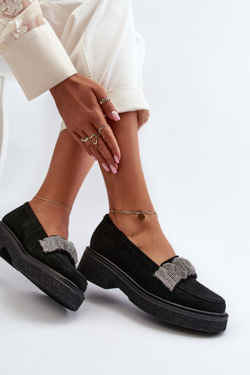 Zazoo 3419 sieviešu mokasīni zamšādas  Melns Zazoo 3419 sieviešu mokasīni zamšādas  Melns