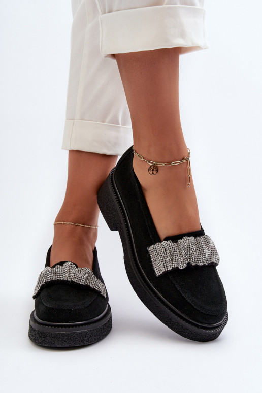 Zazoo 3419 sieviešu mokasīni zamšādas  Melns Zazoo 3419 sieviešu mokasīni zamšādas  Melns