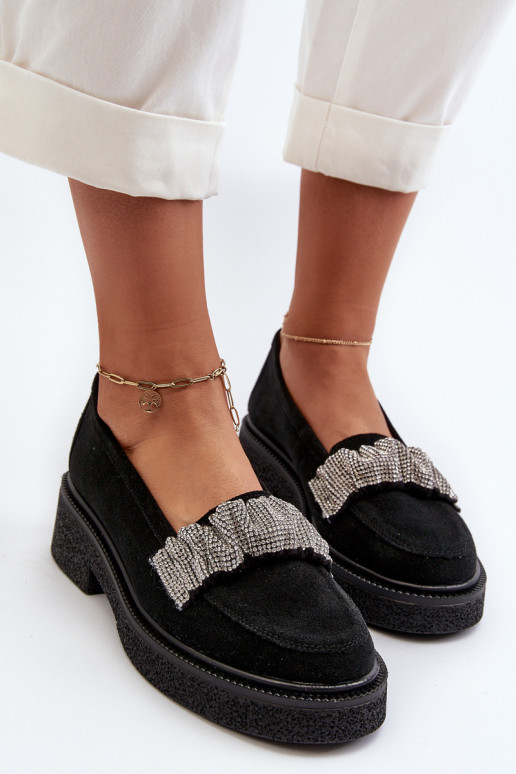 Zazoo 3419 sieviešu mokasīni zamšādas  Melns Zazoo 3419 sieviešu mokasīni zamšādas  Melns