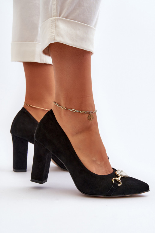 Zazoo 2453/OS Kurpes ar papēdi ar sirsniņām Melns Zazoo 2453/OS Kurpes ar papēdi ar sirsniņām Melns