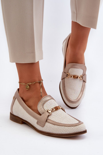 Mokasīni ar ornamentiem Zelta krāsas  06442-25 Zelta krāsas