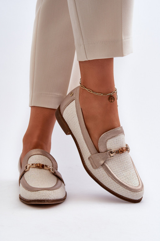 Mokasīni ar ornamentiem Zelta krāsas  06442-25 Zelta krāsas   Mokasīni ar ornamentiem Zelta krāsas  06442-25 Zelta krāsas