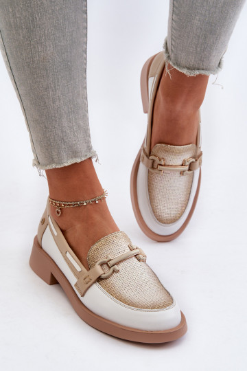 Mokasīni apavi   06493-11 Baltas-smilšu krāsas