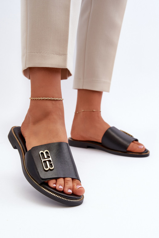 Zazoo 40384 eleganti ādas sieviešu čības melnā krāsā