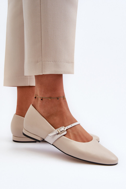 Balerīnas   ar platiem papēžiem Laura Messi 2774 smilšu krāsas Balerīnas   ar platiem papēžiem Laura Messi 2774 smilšu krāsas