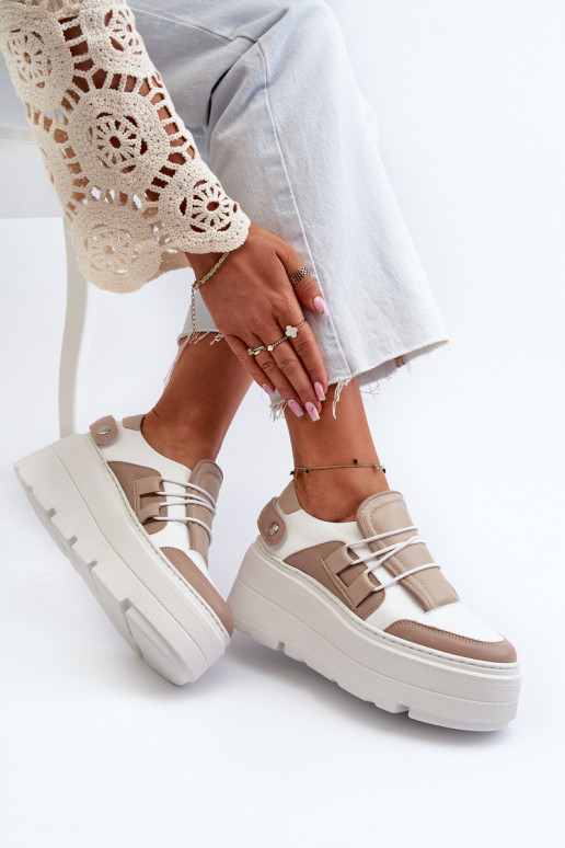 Zazoo 1833  modeļa apavi     smilšu krāsas-baltas krāsas