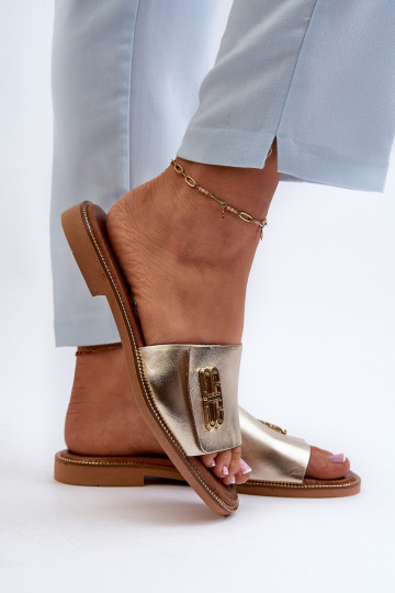 Zazoo 40384 Eleganta stila Čibas no dabīgas ādas  Zelta krāsas 2