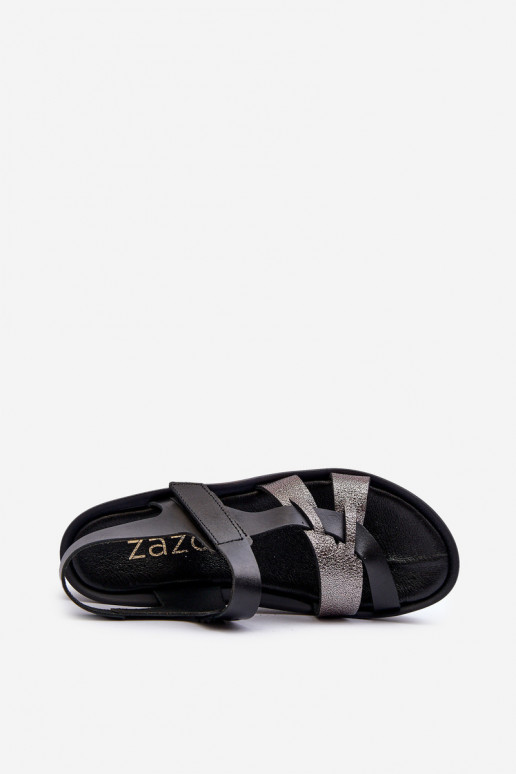 Zazoo 40397 sieviešu sandales ar platformu melnā krāsā