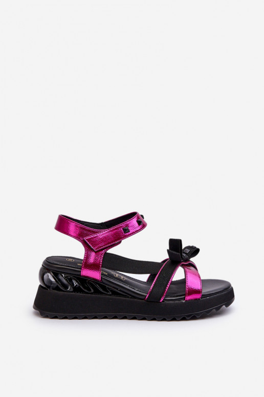 Sieviešu basenes ar bantītēm D&A CR956 rozā krāsas