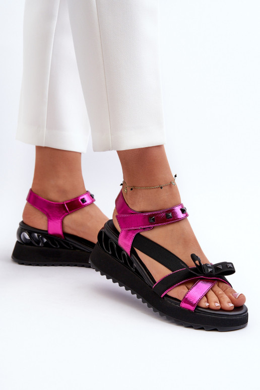 Sieviešu basenes ar bantītēm D&A CR956 rozā krāsas