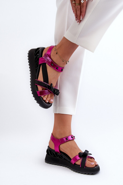 Sieviešu basenes ar bantītēm D&A CR956 rozā krāsas