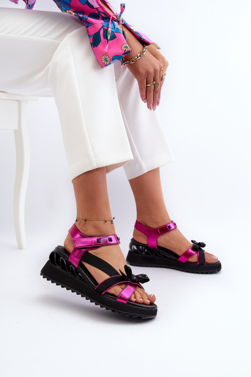 Sieviešu basenes ar bantītēm D&A CR956 rozā krāsas