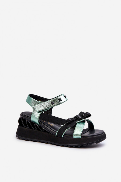 Sieviešu basenes ar bantītēm D&A CR956 Zaļas krāsas