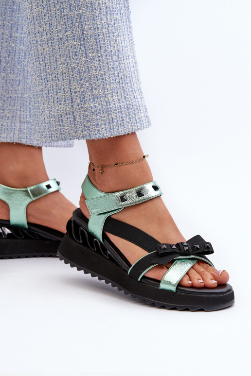 Sieviešu basenes ar bantītēm D&A CR956 Zaļas krāsas