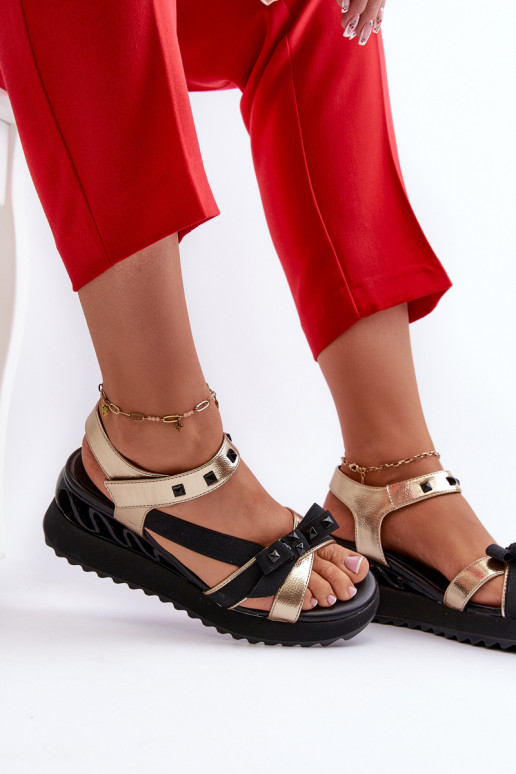 Sieviešu basenes ar bantītēm D&A CR956 Zelta krāsas