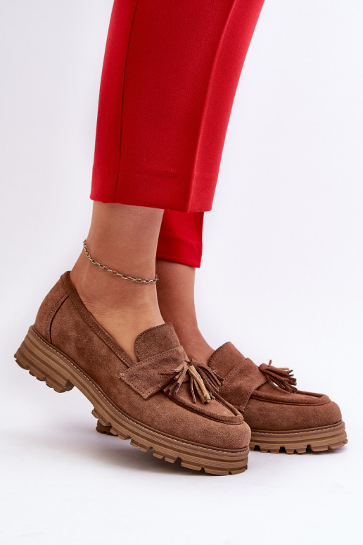 Zazoo 3469 Zamšādas mokasīni  ar bārkstīm brūnas krāsas Zazoo 3469 Zamšādas mokasīni  ar bārkstīm brūnas krāsas