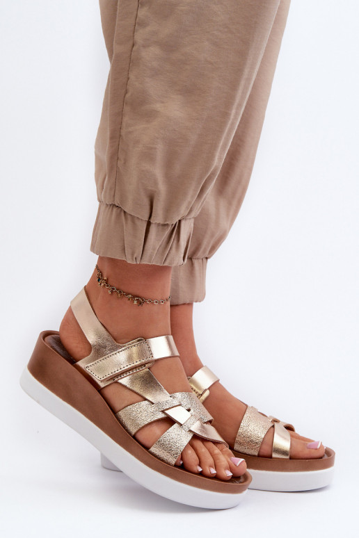 Zazoo 40397  Sieviešu basenes  ar platformu Zelta krāsas Zazoo 40397  Sieviešu basenes  ar platformu Zelta krāsas