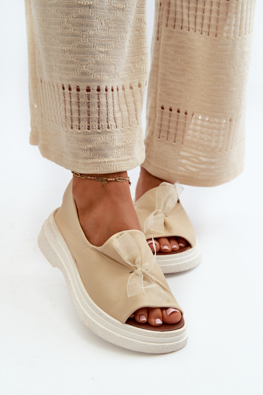 Zazoo 2939 Sieviešu basenes   ar bantītēm Ziloņkaula krāsas Zazoo 2939 Sieviešu basenes   ar bantītēm Ziloņkaula krāsas