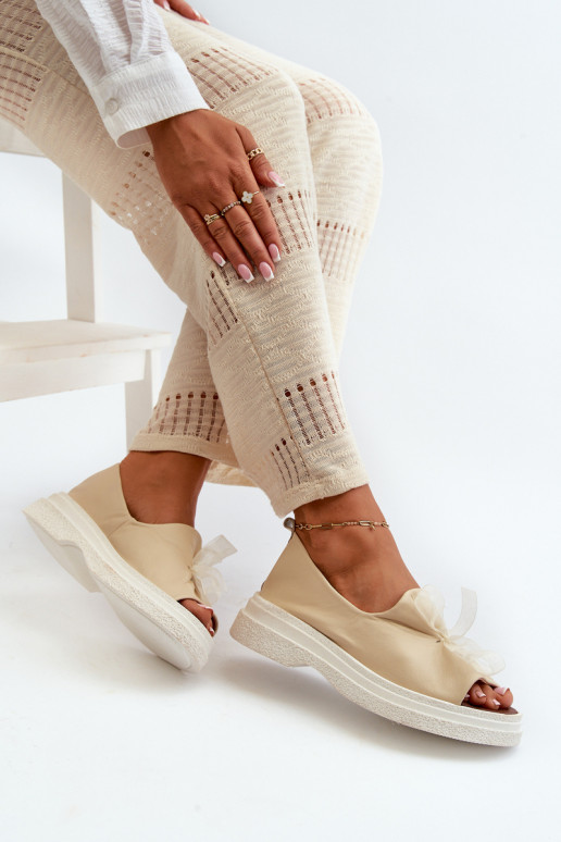 Zazoo 2939 Sieviešu basenes   ar bantītēm Ziloņkaula krāsas Zazoo 2939 Sieviešu basenes   ar bantītēm Ziloņkaula krāsas