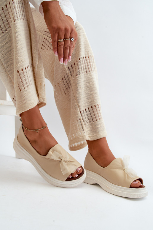 Zazoo 2939 Sieviešu basenes   ar bantītēm Ziloņkaula krāsas Zazoo 2939 Sieviešu basenes   ar bantītēm Ziloņkaula krāsas