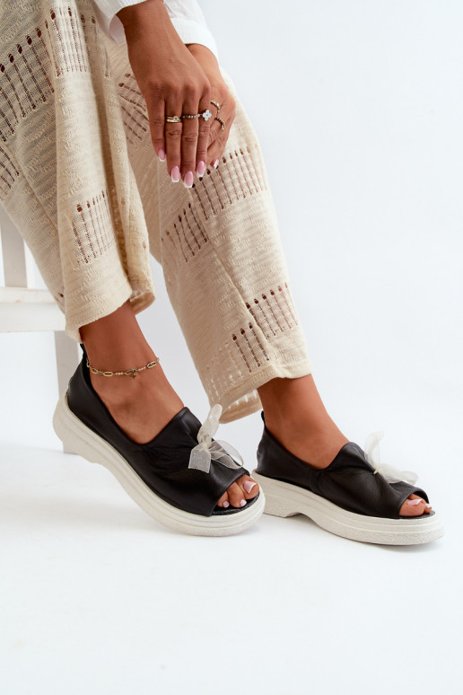 Zazoo 2939 Sieviešu basenes   ar bantītēm Melns Zazoo 2939 Sieviešu basenes   ar bantītēm Melns