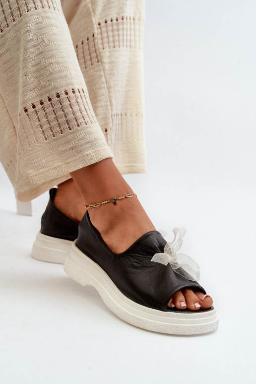 Zazoo 2939 Sieviešu basenes   ar bantītēm Melns Zazoo 2939 Sieviešu basenes   ar bantītēm Melns