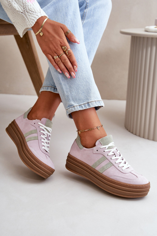 Zazoo N1068S4  modeļa apavi ar platformu Violeta krāsa