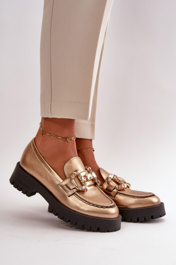    Mokasīni ar ornamentiem CheBello 4369 Zelta krāsas 2