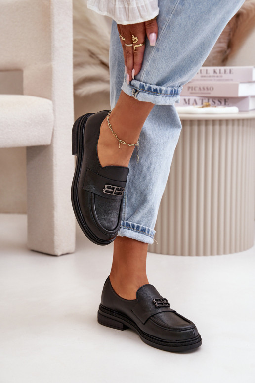 Zazoo 20174   Eleganta stila apavi  ar platiem papēžiem Melns Zazoo 20174   Eleganta stila apavi  ar platiem papēžiem Melns