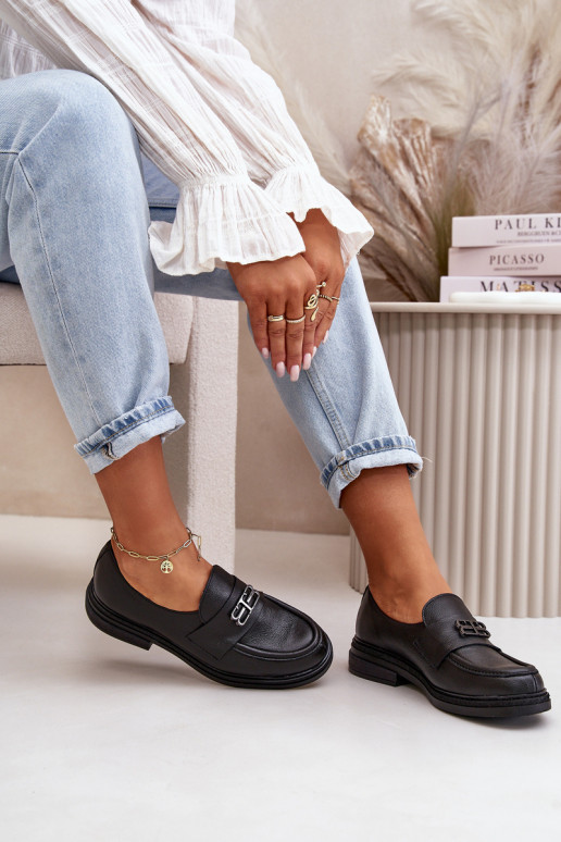 Zazoo 20174   Eleganta stila apavi  ar platiem papēžiem Melns Zazoo 20174   Eleganta stila apavi  ar platiem papēžiem Melns