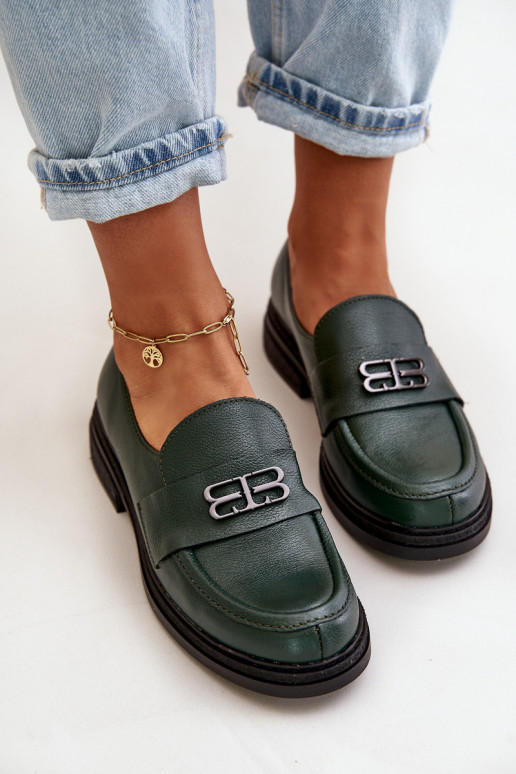 Zazoo 20174   Eleganta stila apavi  ar platiem papēžiem haki krāsas Zazoo 20174   Eleganta stila apavi  ar platiem papēžiem haki krāsas