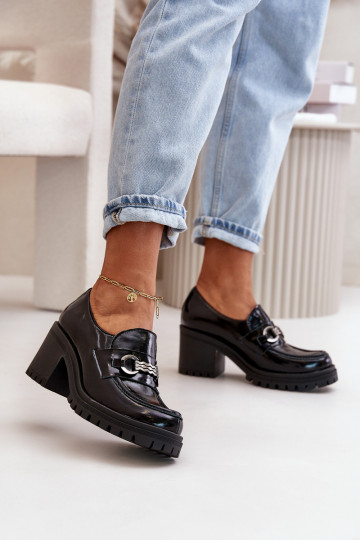 Zazoo 20175 Laque apavi  ar papēdi Dabīgas ādas Melns