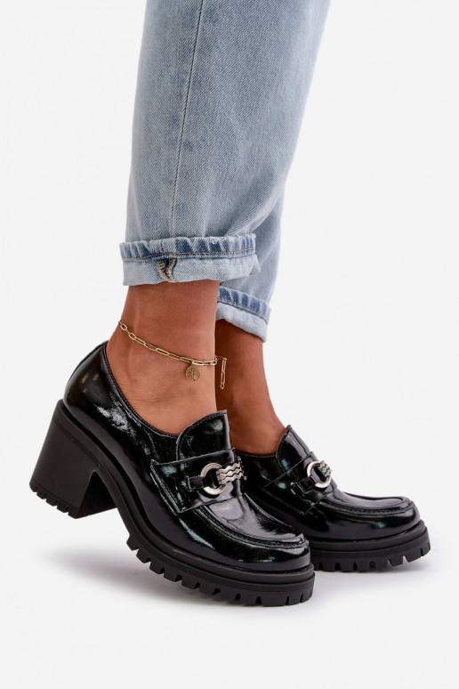 Zazoo 20175 Laque apavi  ar papēdi Dabīgas ādas Melns Zazoo 20175 Laque apavi  ar papēdi Dabīgas ādas Melns