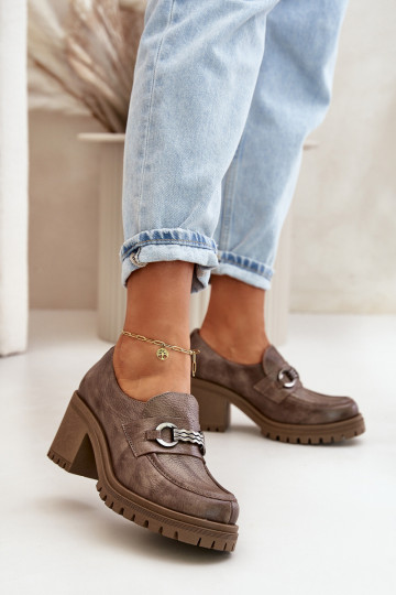 Zazoo 20175 apavi  ar papēdi Dabīgas ādas smilšu krāsas