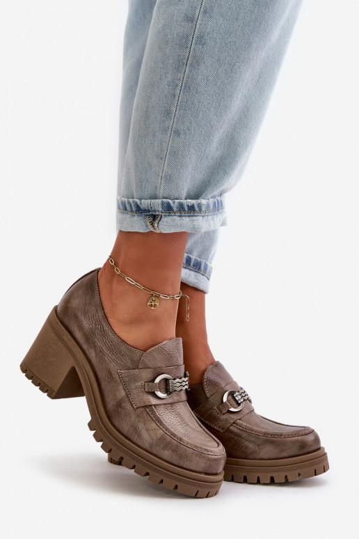 Zazoo 20175 apavi  ar papēdi Dabīgas ādas smilšu krāsas Zazoo 20175 apavi  ar papēdi Dabīgas ādas smilšu krāsas