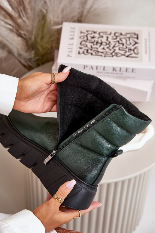 Zazoo 60512 Sieviešu puszābaki  siltināti haki krāsas