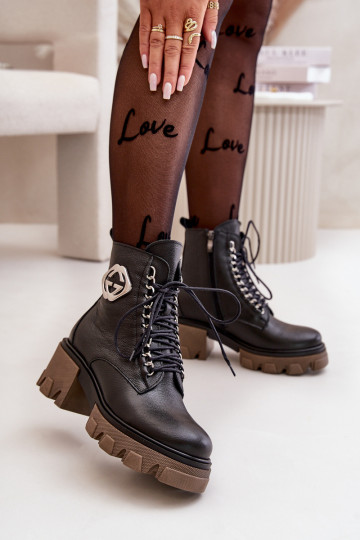 Zazoo 60376   siltināti Sieviešu puszābaki ar rāvējslēdzējiem Melns