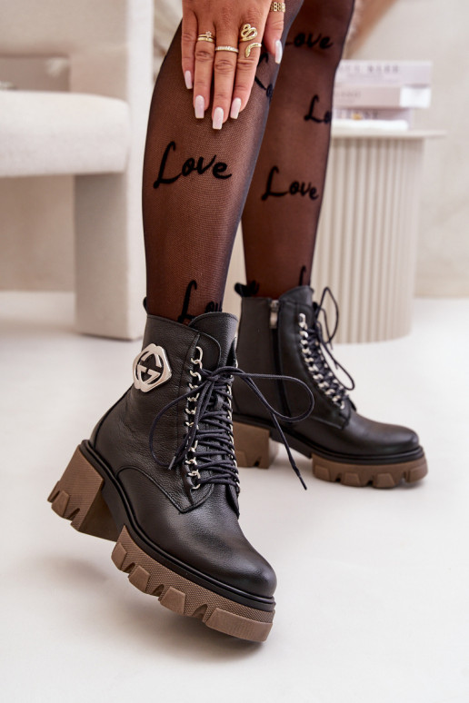 Zazoo 60376   siltināti Sieviešu puszābaki ar rāvējslēdzējiem Melns