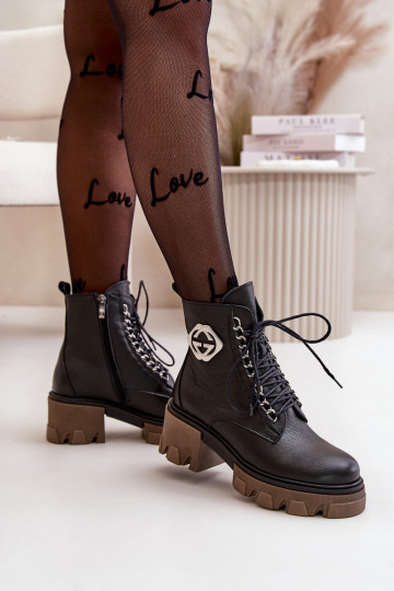 Zazoo 60376   siltināti Sieviešu puszābaki ar rāvējslēdzējiem Melns 2