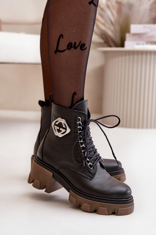 Zazoo 60376   siltināti Sieviešu puszābaki ar rāvējslēdzējiem Melns