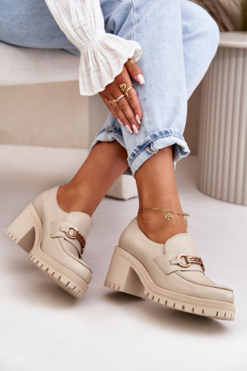 Zazoo 20175 apavi  ar papēdi Dabīgas ādas Ziloņkaula krāsas