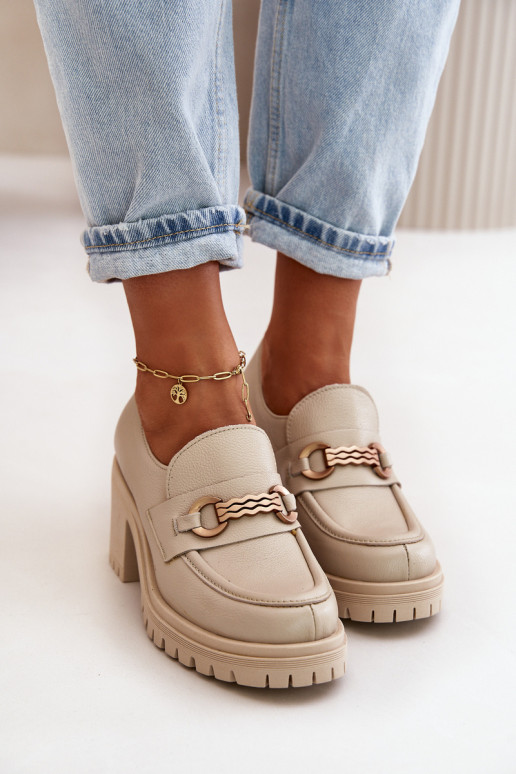 Zazoo 20175 apavi  ar papēdi Dabīgas ādas Ziloņkaula krāsas Zazoo 20175 apavi  ar papēdi Dabīgas ādas Ziloņkaula krāsas