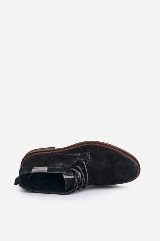 Zamšādas kurpes  šņorējami Big Star OO174146 Melns