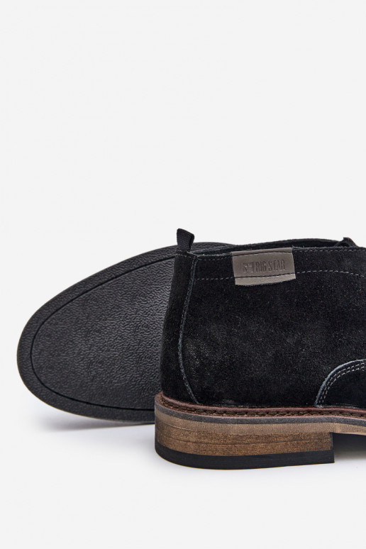 Zamšādas kurpes  šņorējami Big Star OO174146 Melns