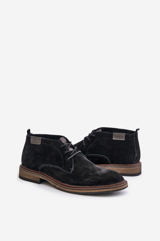 Zamšādas kurpes  šņorējami Big Star OO174146 Melns