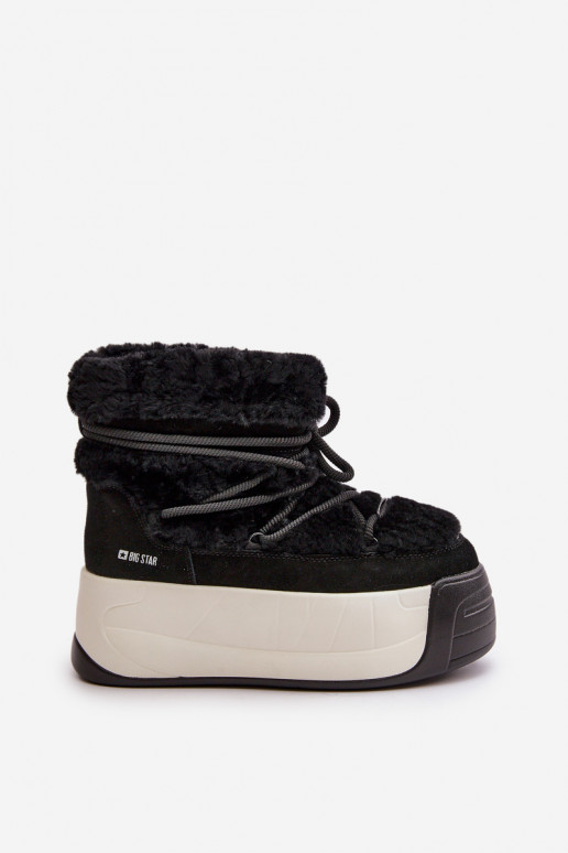   sniega apavi  ar masīvu zoli ar kažokādu Big Star OO274A206 Melns