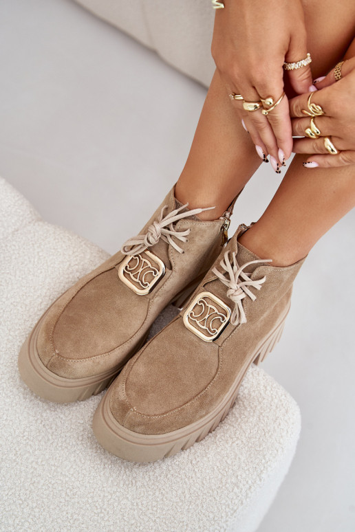 Zazoo 2952 Zamšādas kurpes  smilšu krāsas